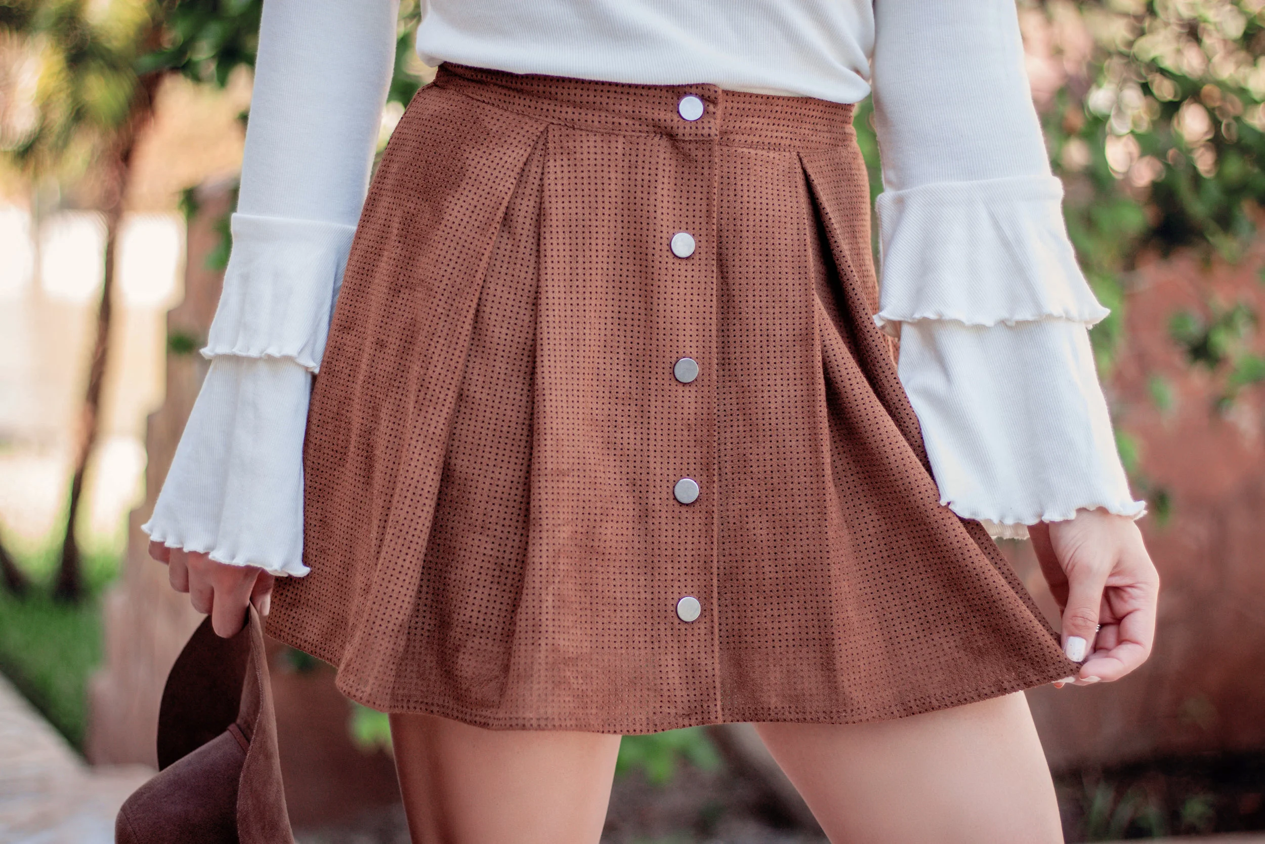 Camel Suede Skirt