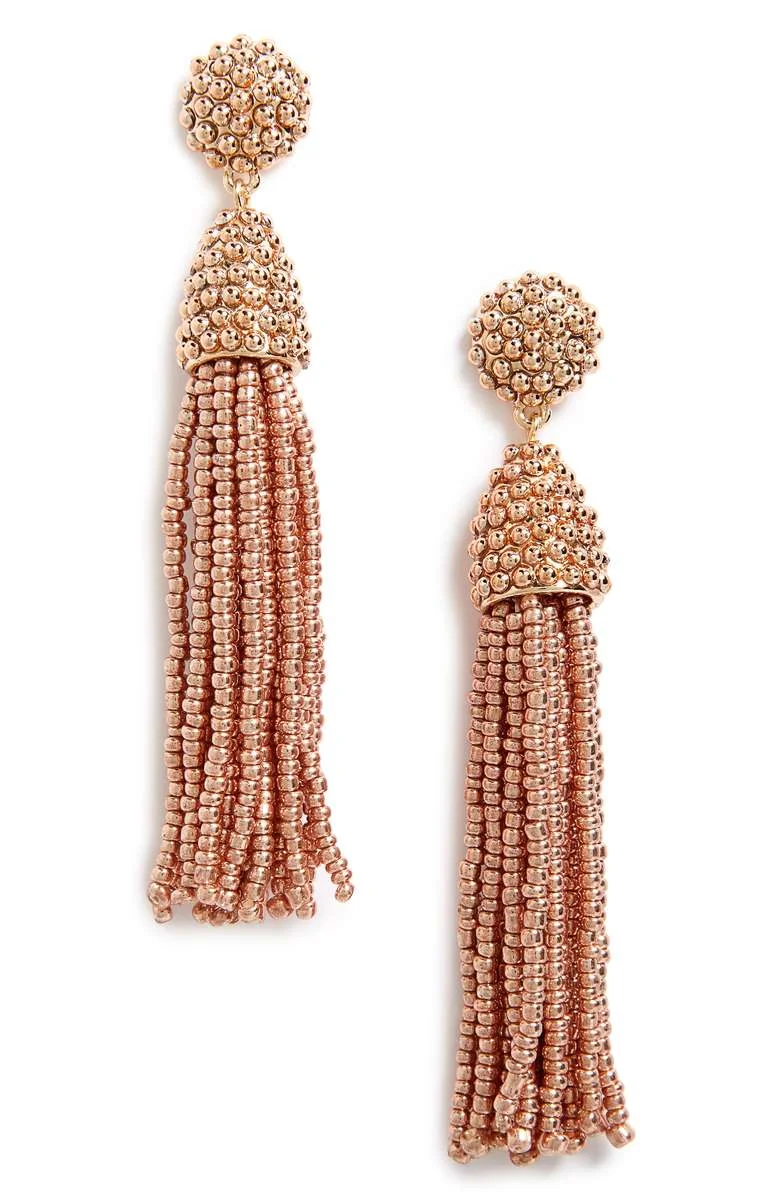 Rose Gold Tassel Earrings