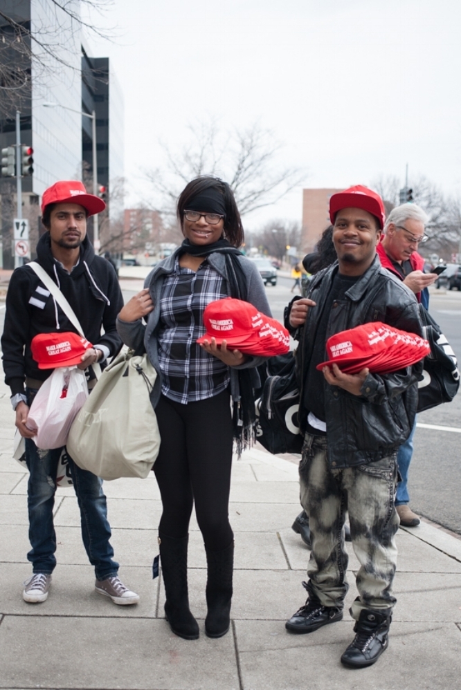 The MAGA hat sellers were out in full force. 