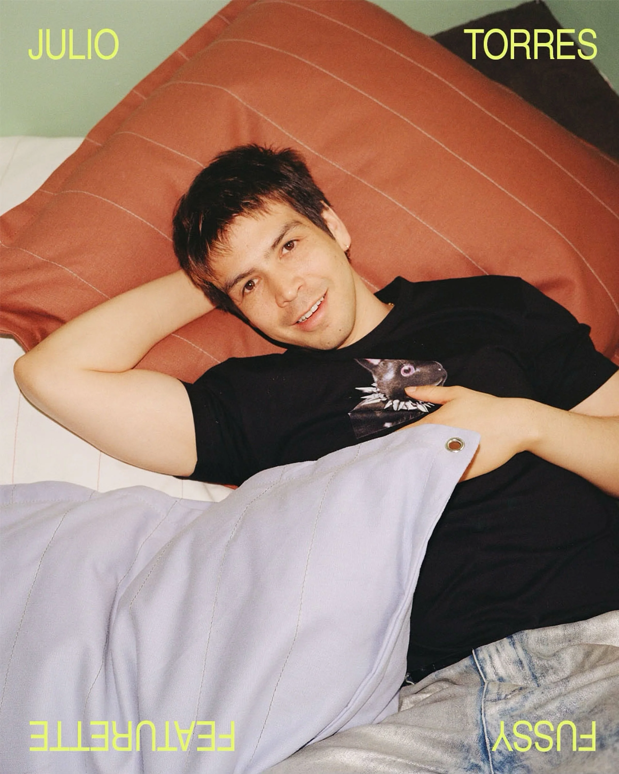 Julio Torres photographed by KATE OWEN for Fussy, featuring his new furniture collection with Sabai