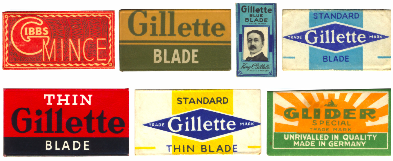 Existe en flickr una maravillosa colección de paquetes de cuchillas que merece la pena ver