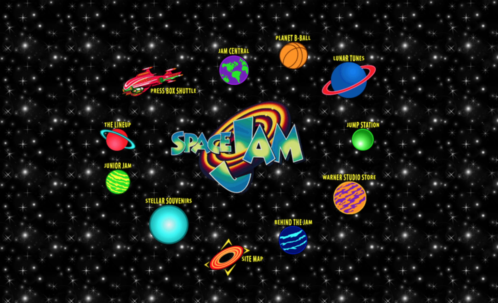  Captura de la web de  Space Jam , todavía online. 