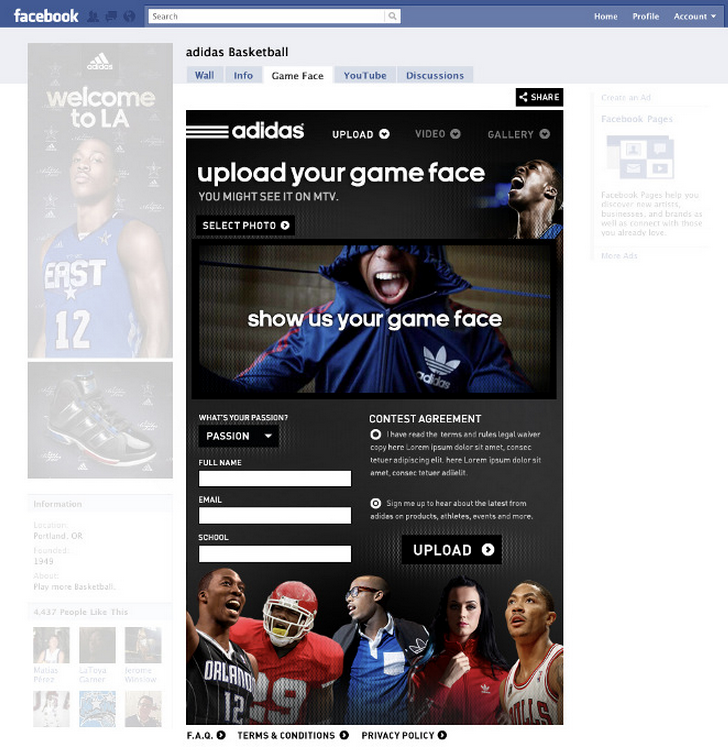 Upload Game Face Page
