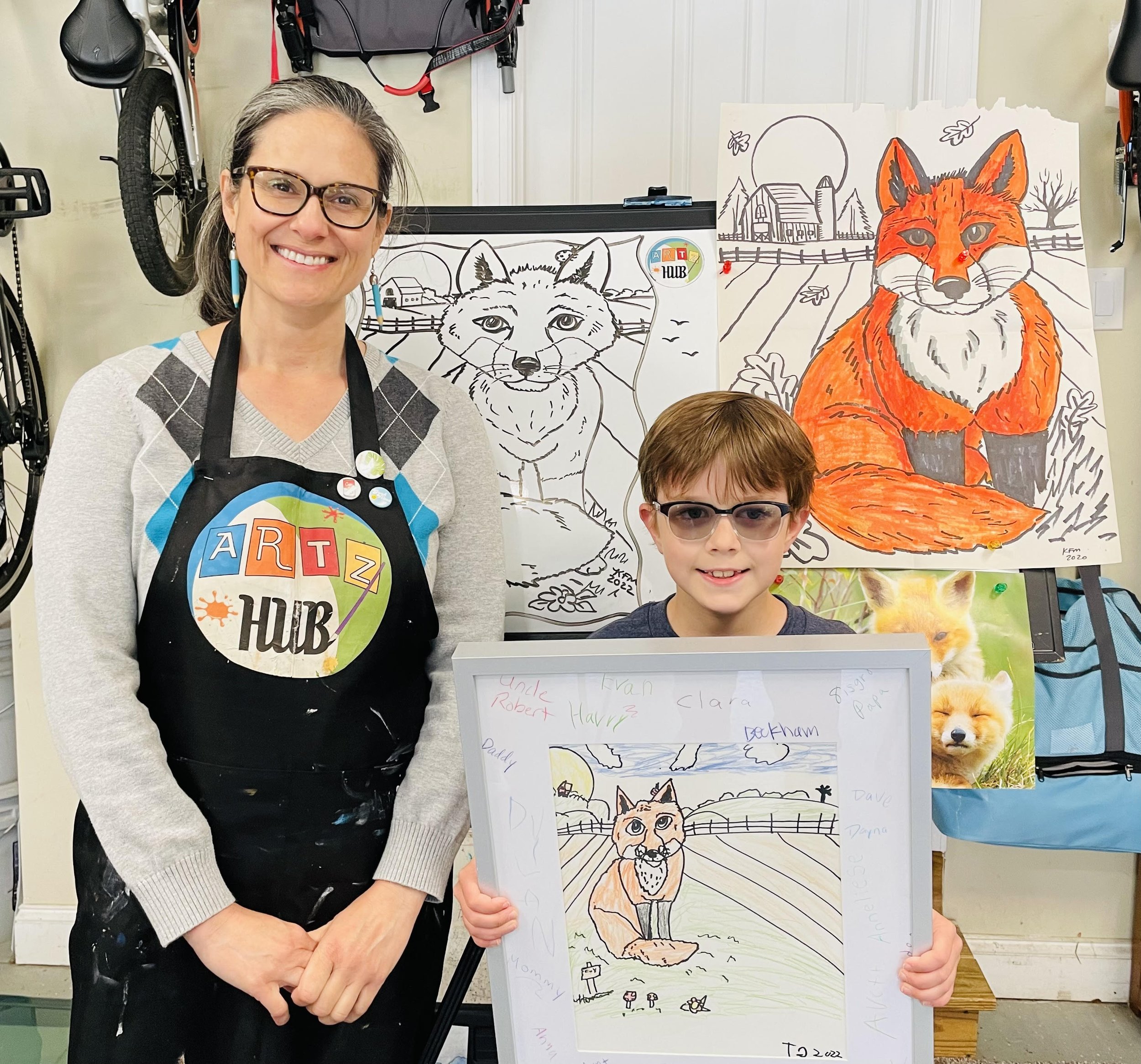 Some families purchase a frame for their child's matted artwork. 