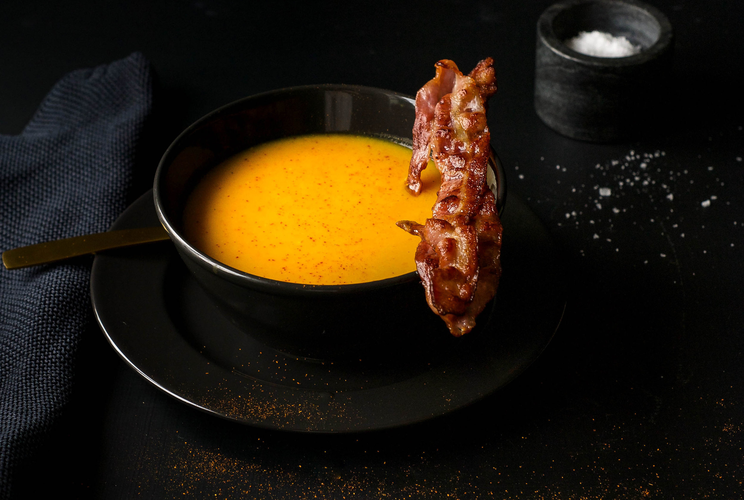 Gulrotsuppe med bacon.