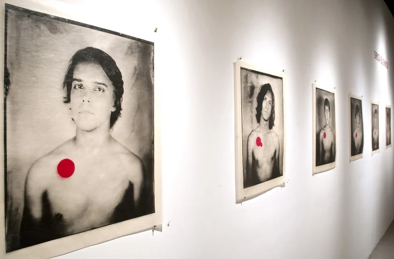 The Boys of Collodion: A Dot Red installation view 2014 Photo Methode Gallery, Austin, TX