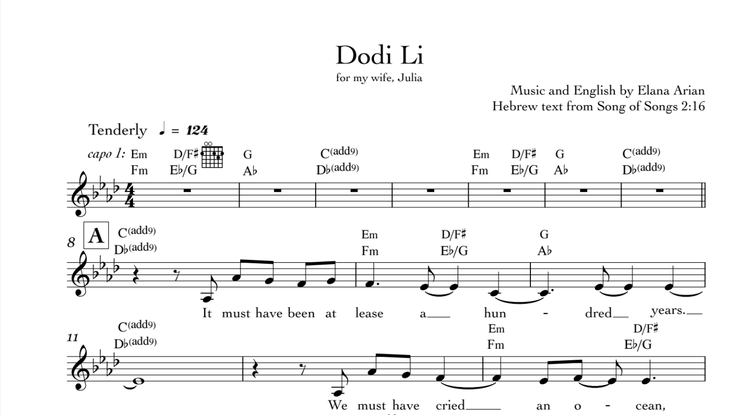 Dodi Li (sheet music download)