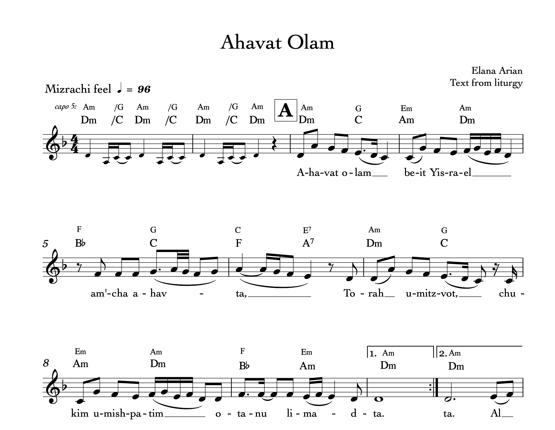 Ahavat Olam (Sheet Music Download)