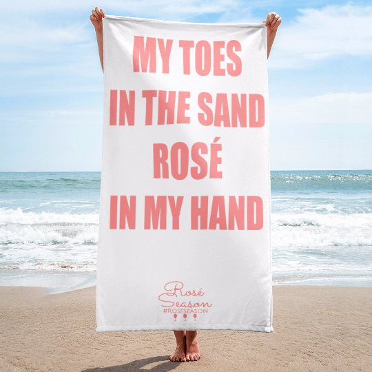 my toes in the sand rose in my hand beach towel