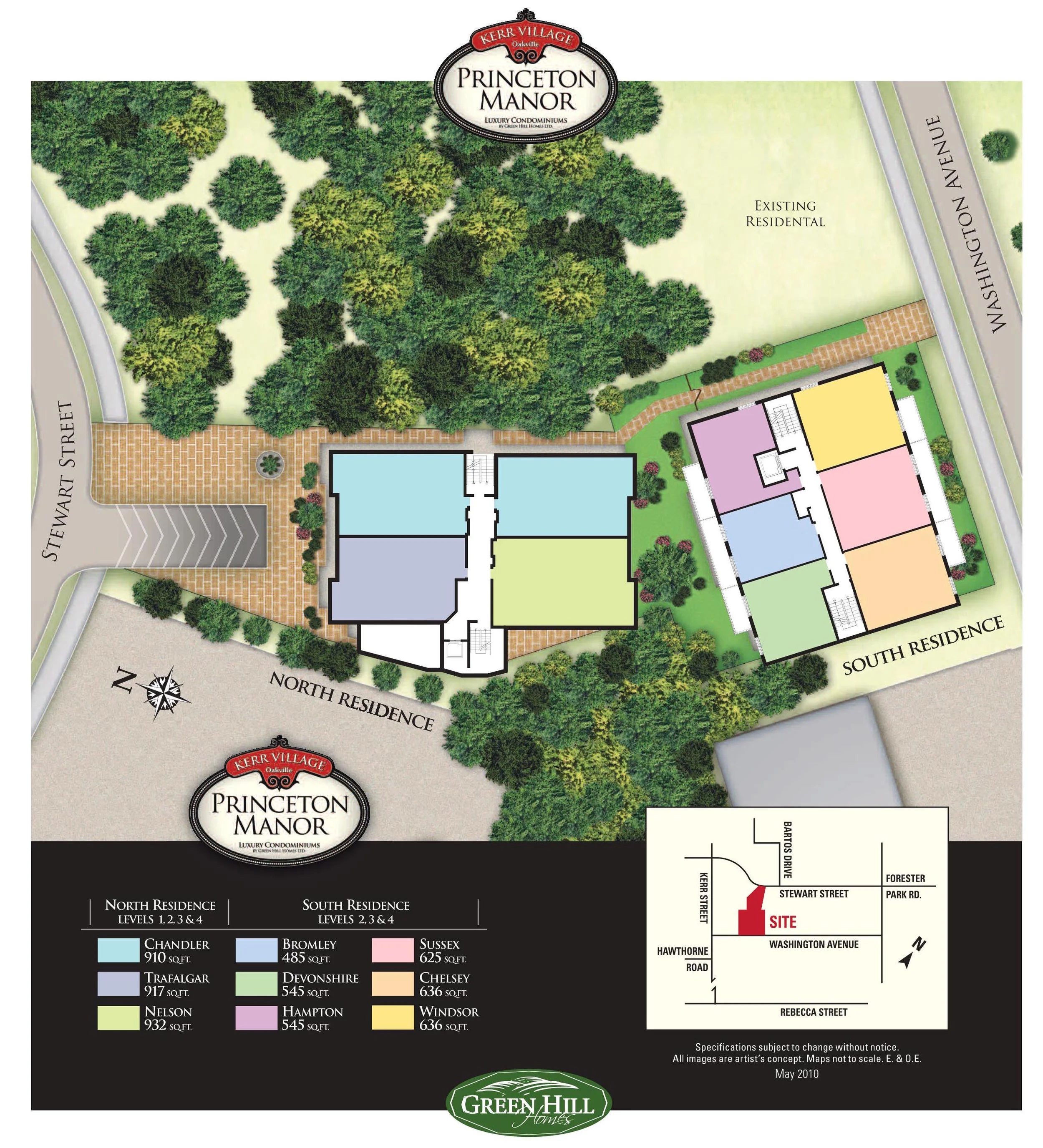 map of princeton manor kerr village oakville properties