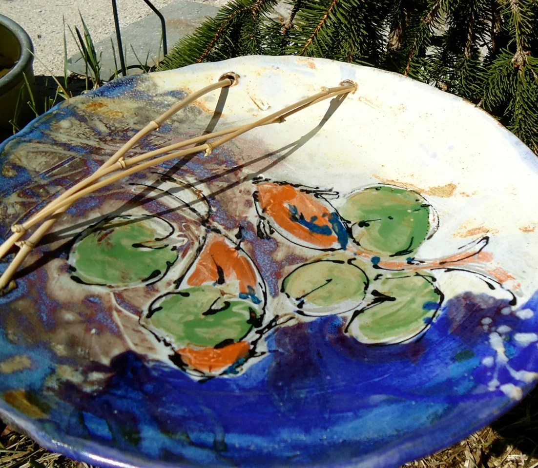 Painted Birdbath