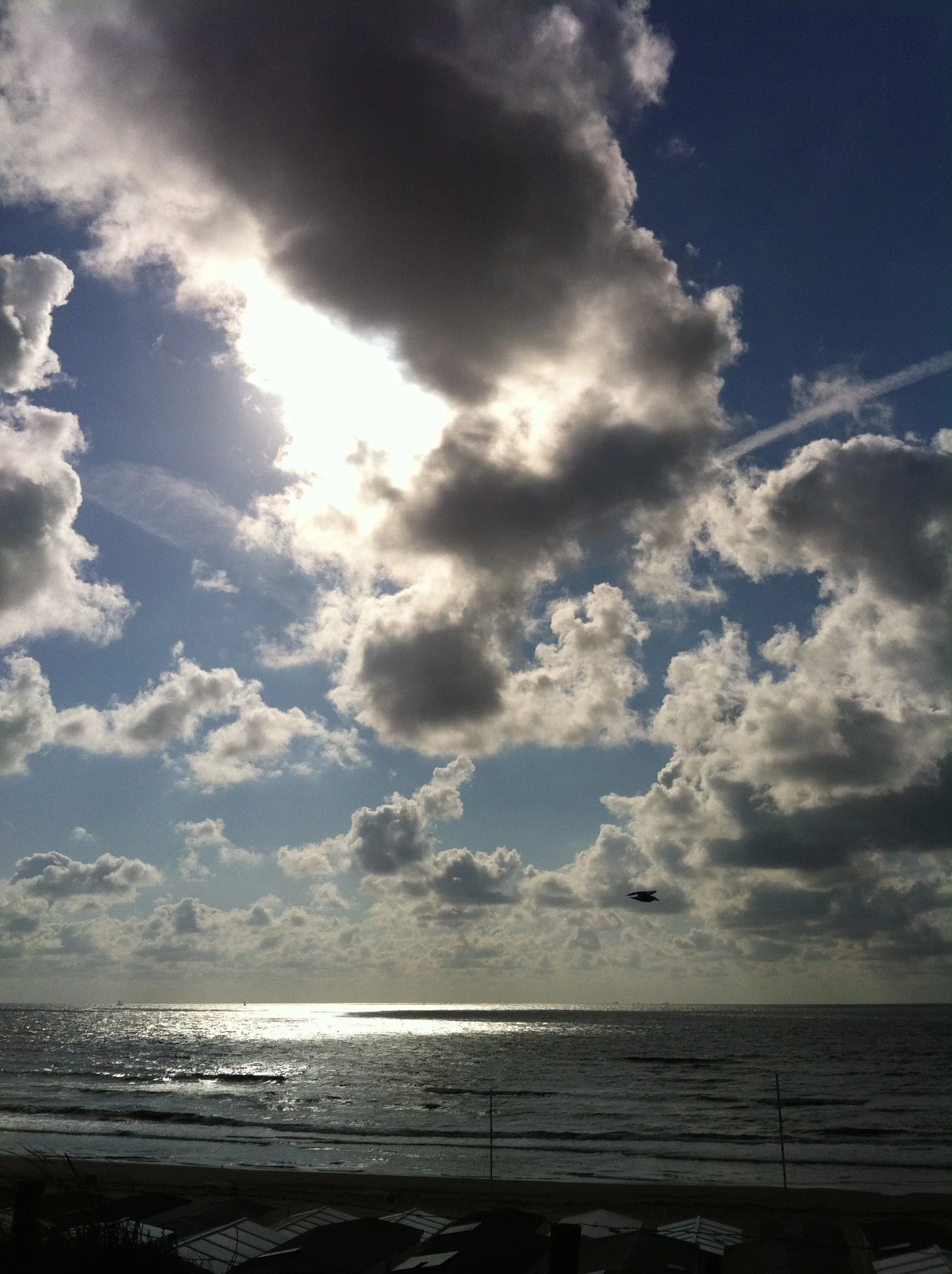 Clouds and the beach at Zandvoort