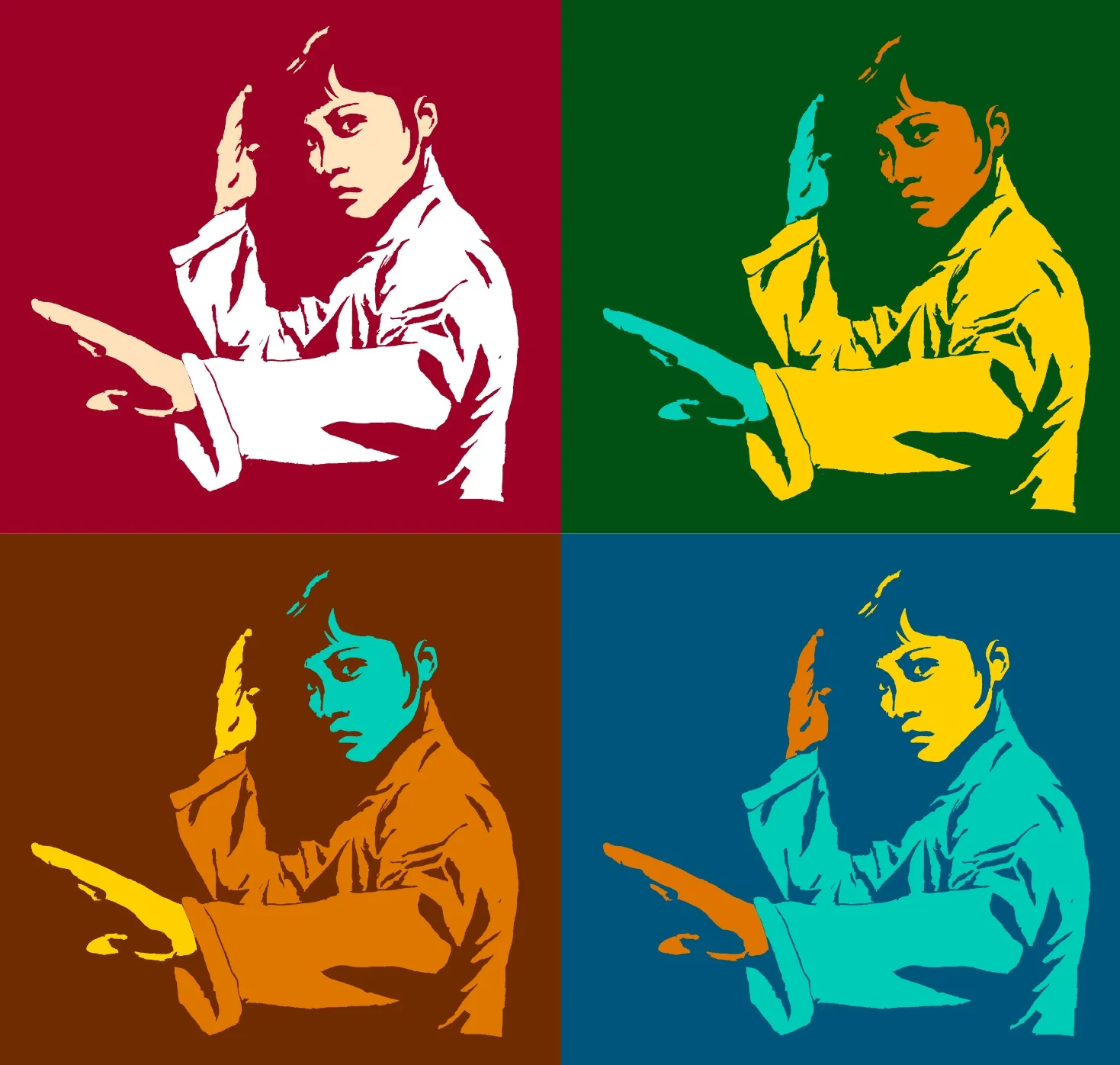 Kung Fu Woman Andy Warhol Design