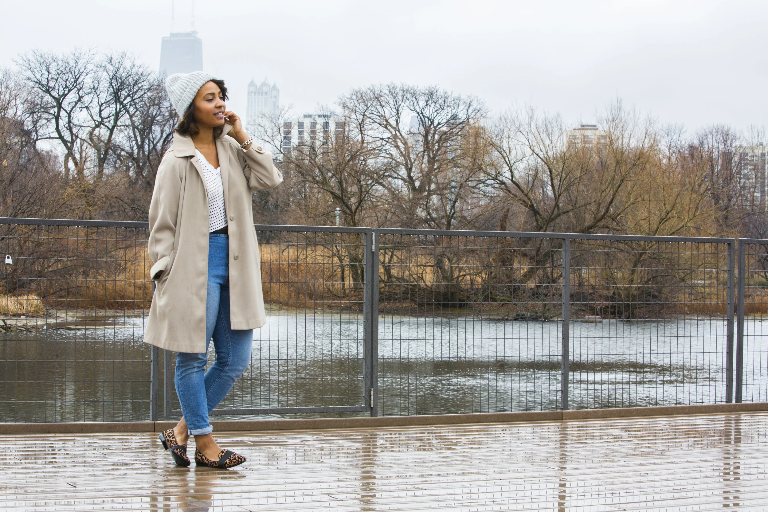 Hat: H&M/ Coat: Thrifted/ Top: Thrifted/ Jeans: Urban Outfitters/ Shoes: Zara/ Watch: Anne Klein