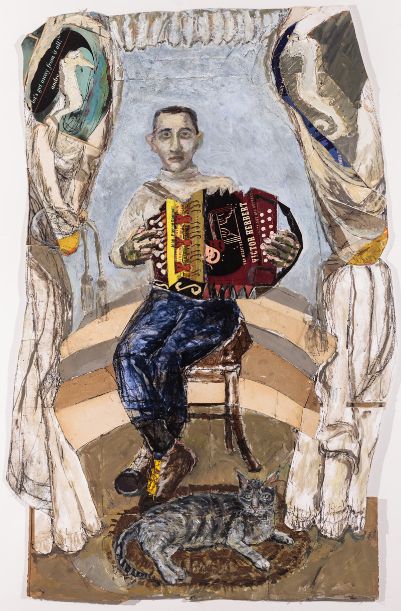 Accordion Player with Cat