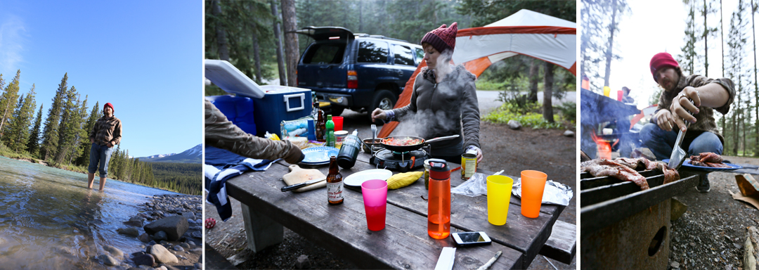After a wonderful day driving and all the sight seeing we arrived to Lake Louise campground to set up camp for the night. 