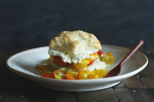 Tomato & Whipped Goat Cheese Shortcake