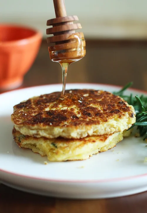 Savory Corn Pancakes with White Cheddar & Rosemary — Set the Table