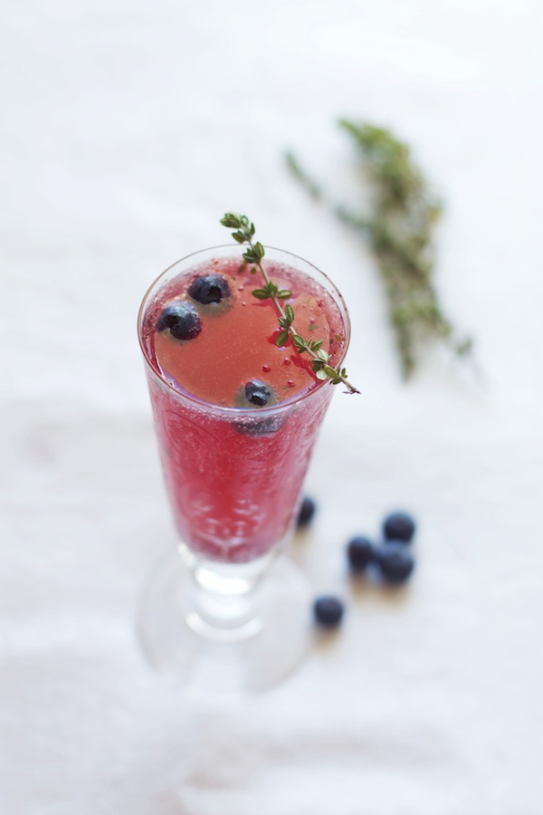 Cocktail Friday Blueberry Thyme Gin Fizz — Set the Table