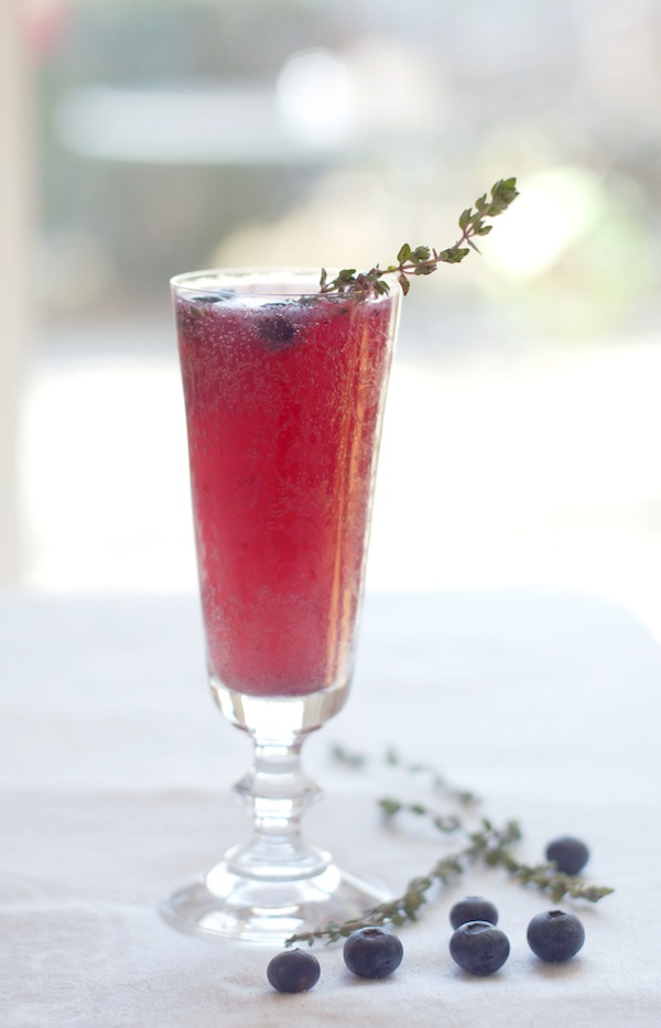 Cocktail Friday Blueberry Thyme Gin Fizz — Set the Table