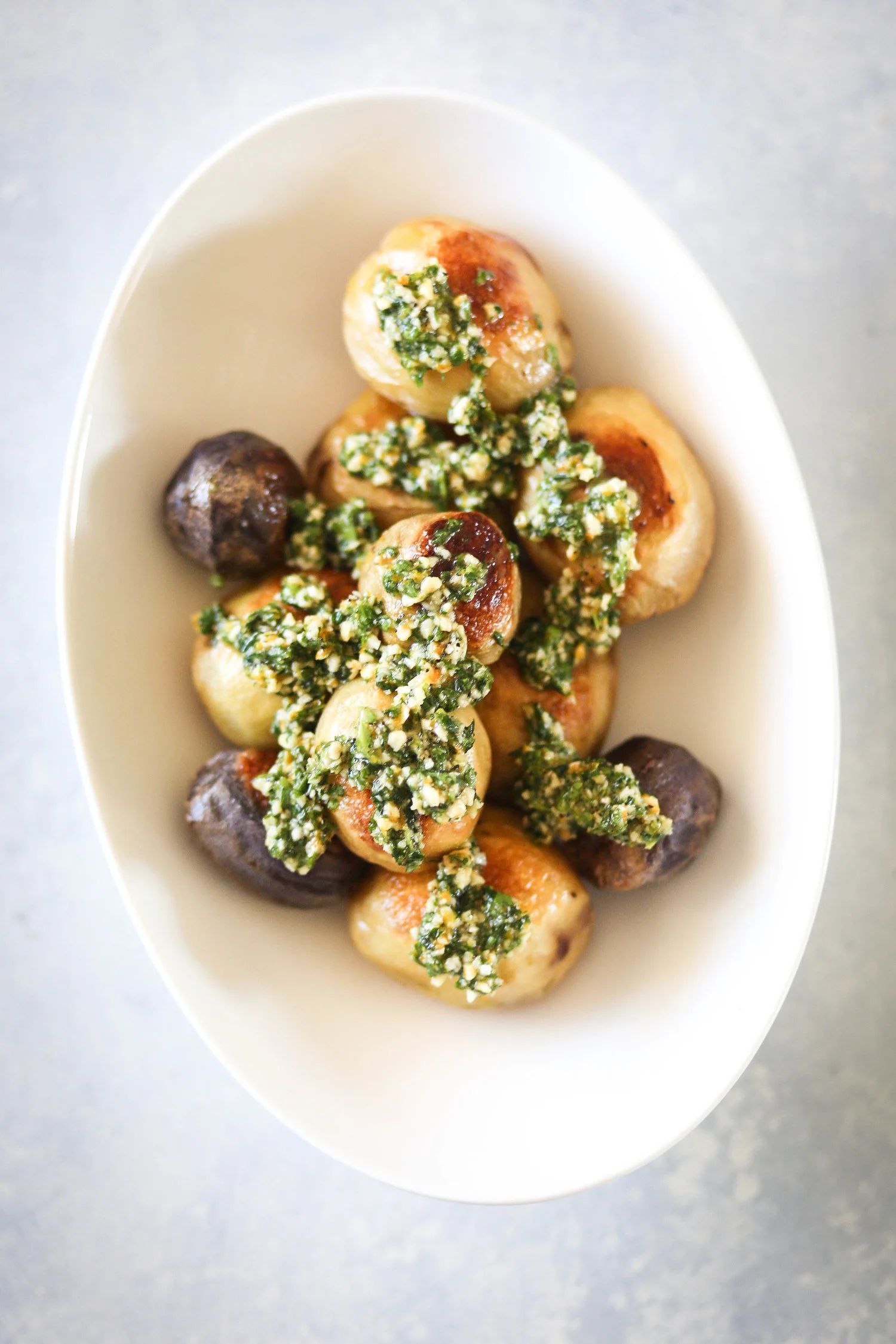 Slow Roasted Potatoes with Citrusy Cilantro Gremolata