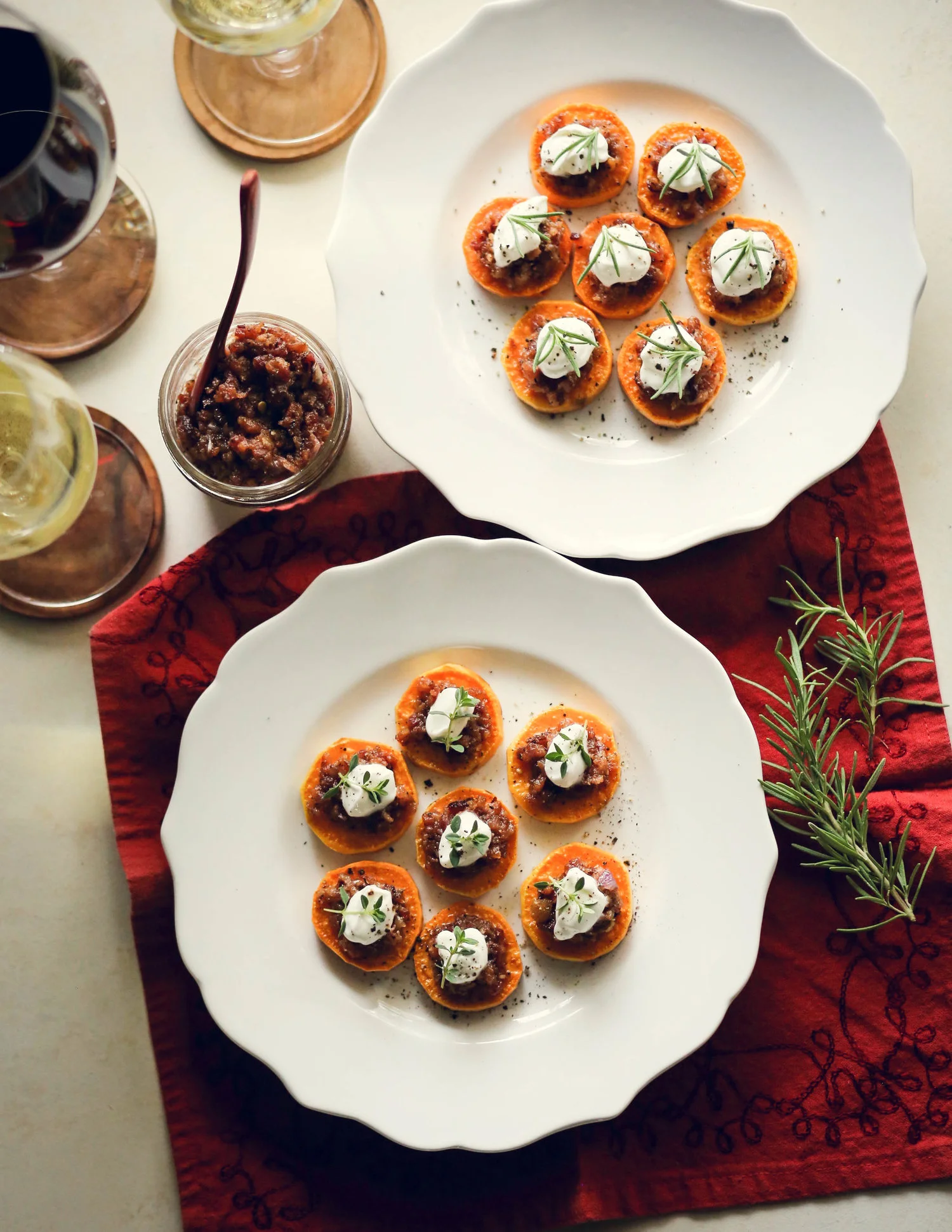 Sweet Potato Medallions with Bacon Jam