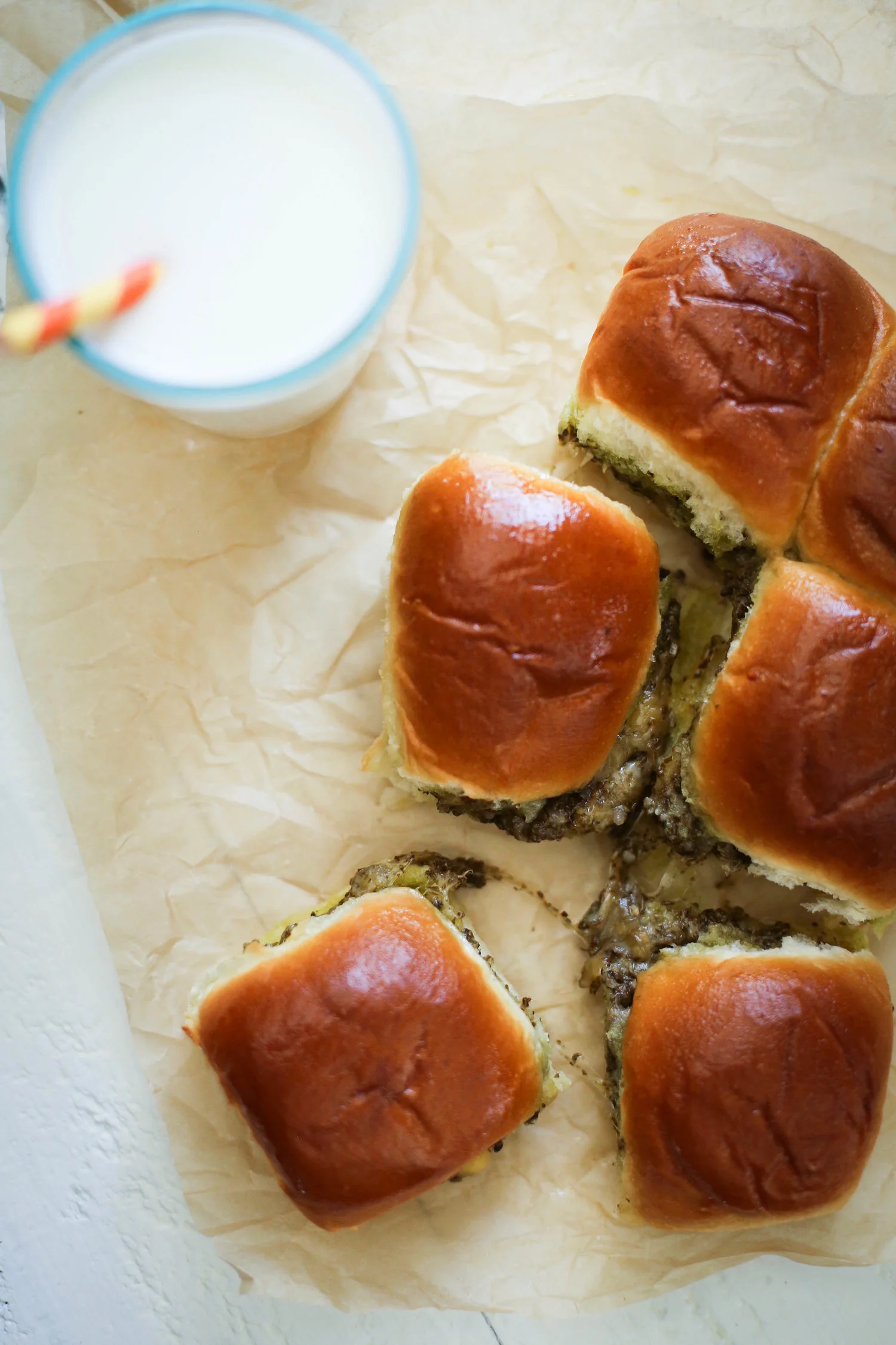 Pesto Grilled Cheese Sliders