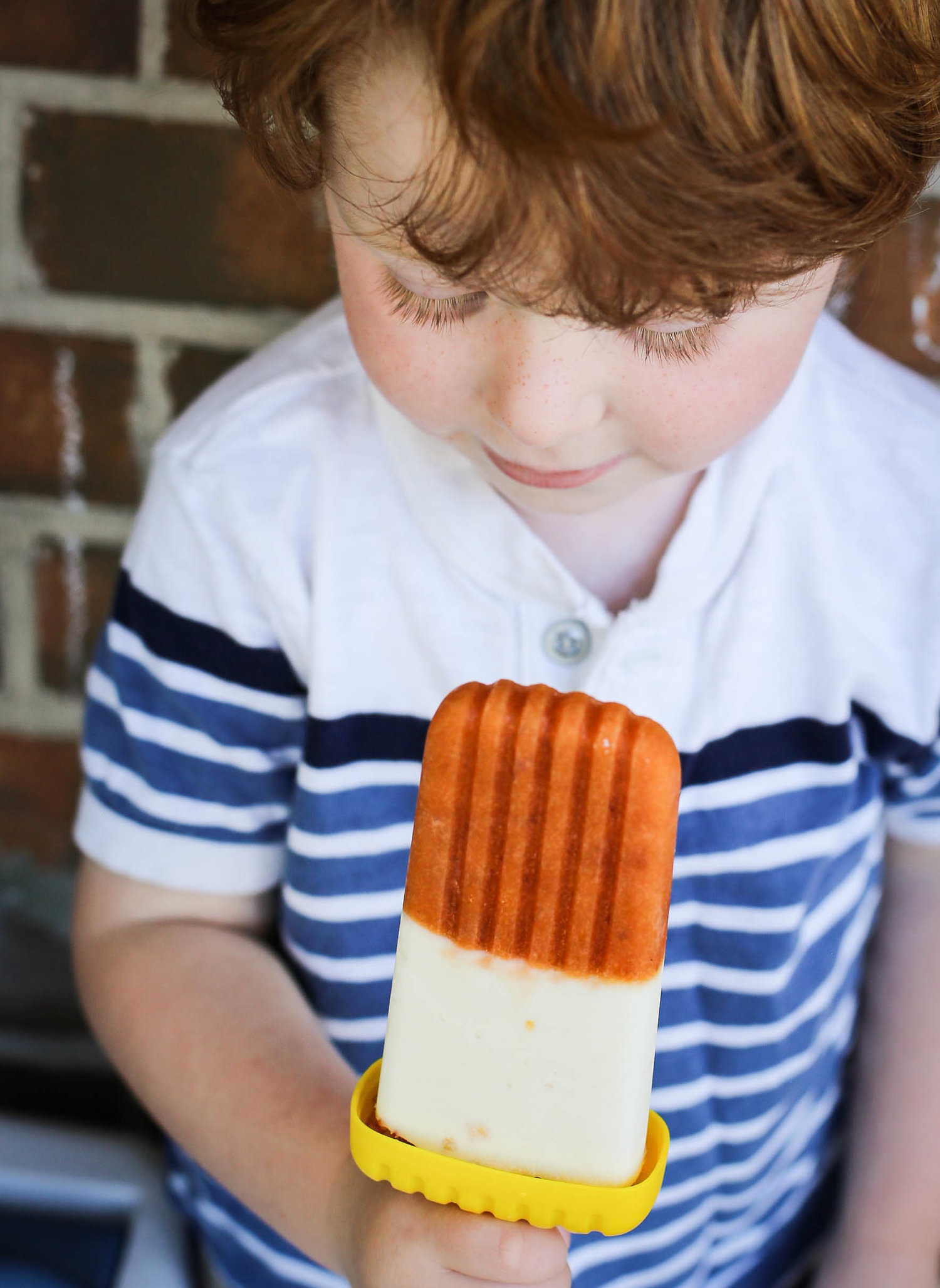 Maple Roasted Peach & Yogurt Popsicles 