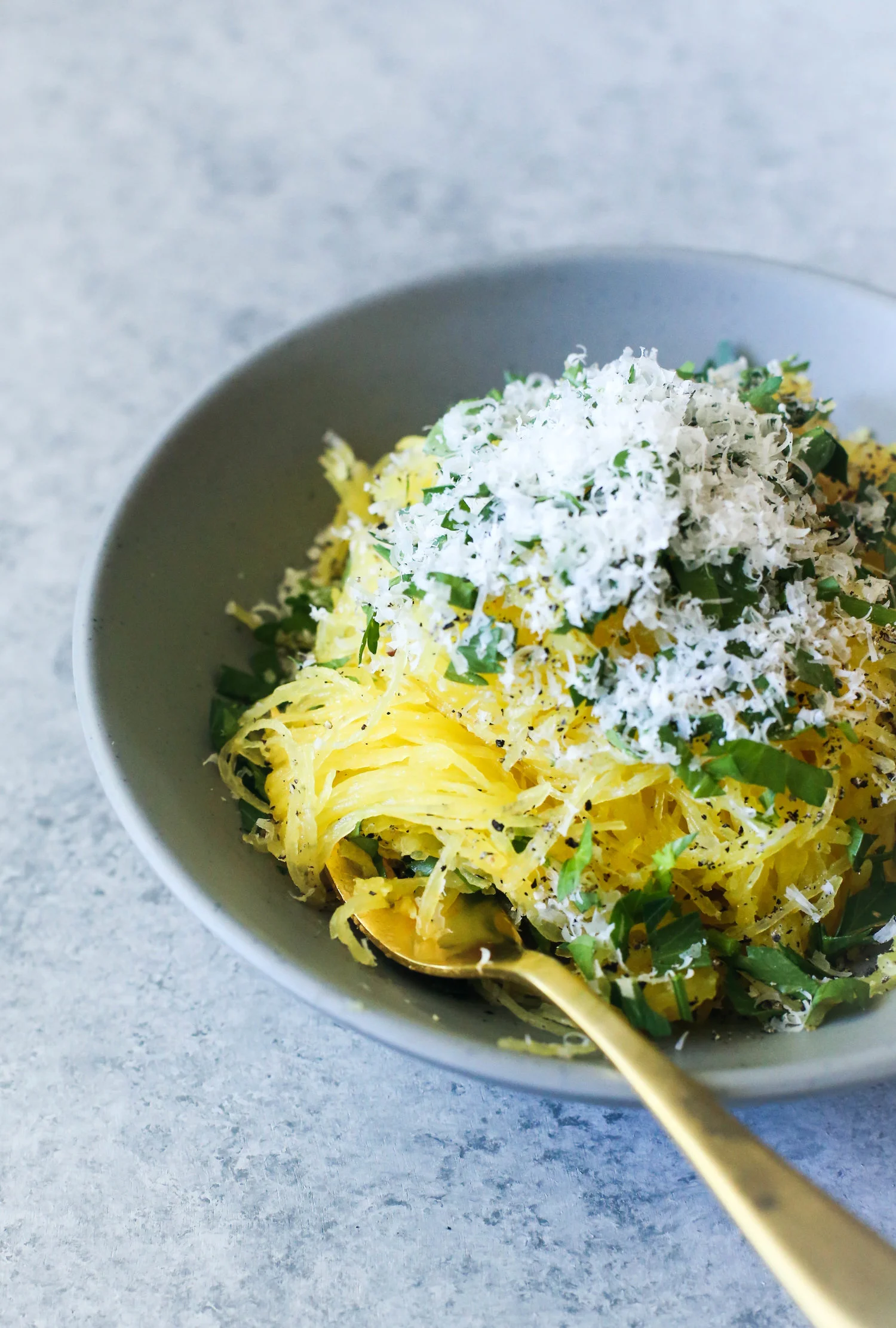 Simple Buttered Spaghetti Squash with Parmesan & Parsley — Set the Table