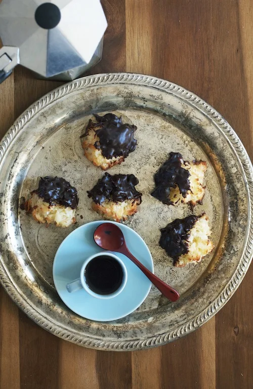 Chocolate-Dipped Coconut Macaroons