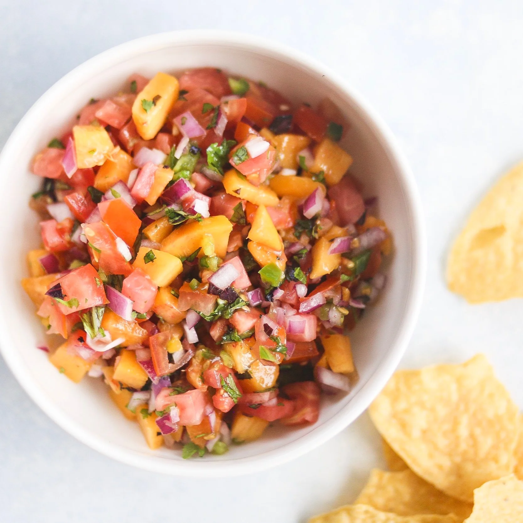 Fresh Peach &amp; Tomato Salsa 