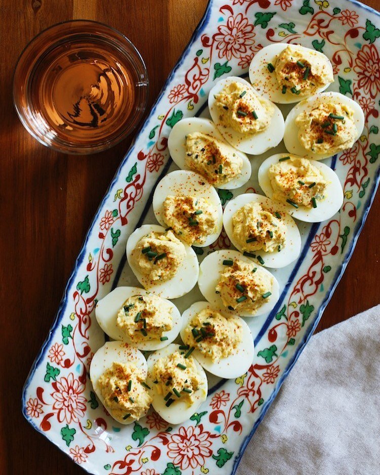 These creamy, dreamy miso deviled eggs are one of my favorite things to make for Easter weekend. I often make a batch and we enjoy them for lunch for a couple days! Perfect alongside a salad with a glass of crisp white wine or ros&eacute;. Recipe is 