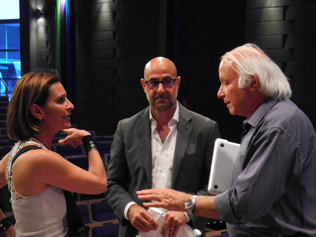 On set with Stanley Tucci