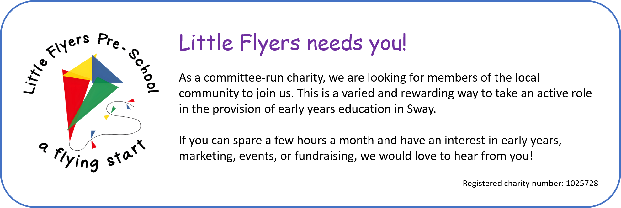 Little Flyers logo and committee message