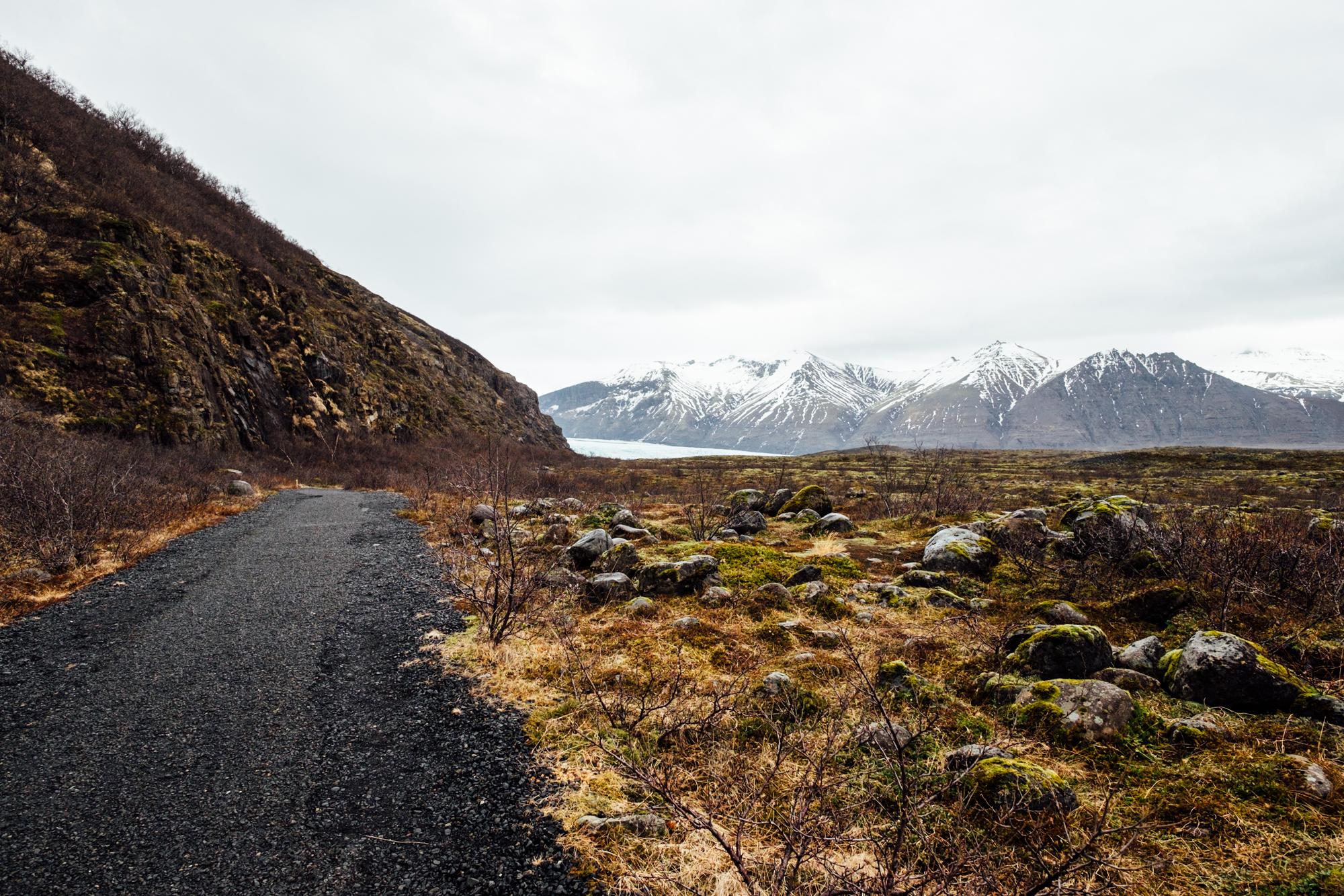  Our first big plan for day 2 was to see the Svartifoss waterfall, but the road to get to it was closed, and the hike was too lengthy for our schedule. Instead, we did the quicker hike to the Skaftafellsjökull glacial tongue nearby! Skaftafellsjökull