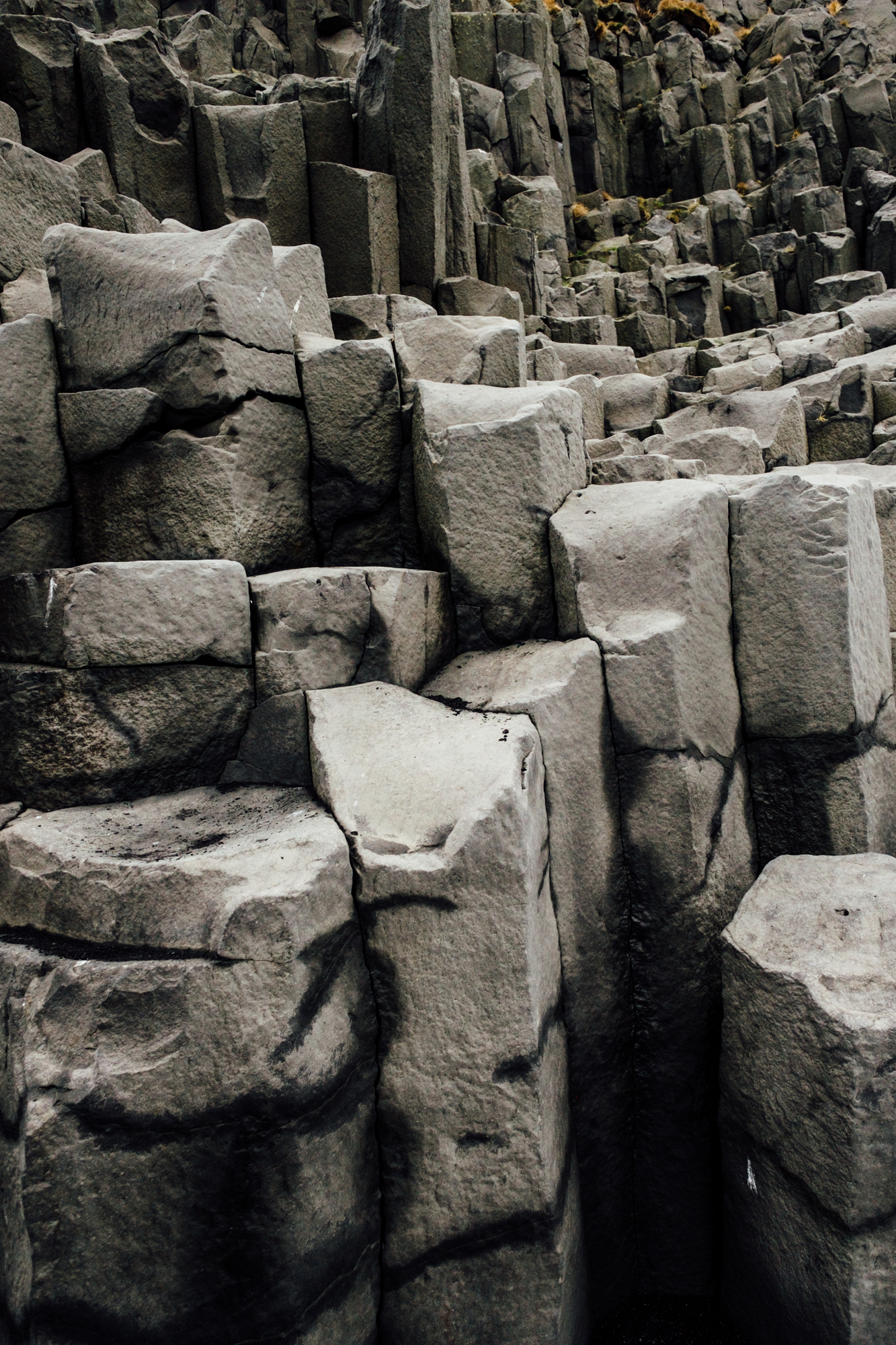  Our first stop on day 2: Reynisfjara Black Sand Beach in Vik. These basalt columns are so hexagonal and perfect, it’s hard to believe they were created naturally.  