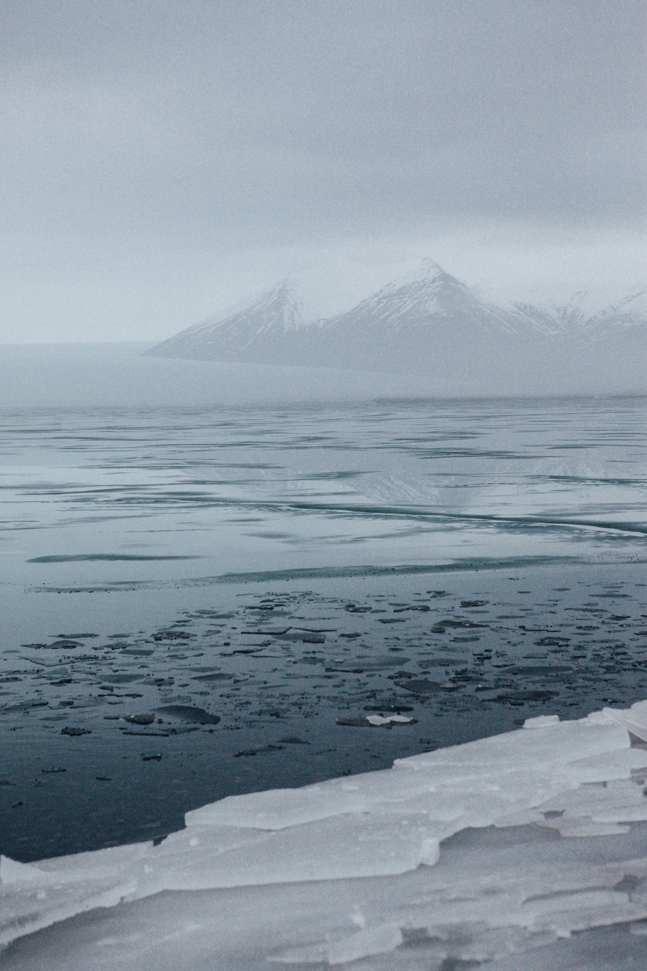  The clouds drifted away long enough to get a better look at the mountains while we were at Jökulsárlón. 