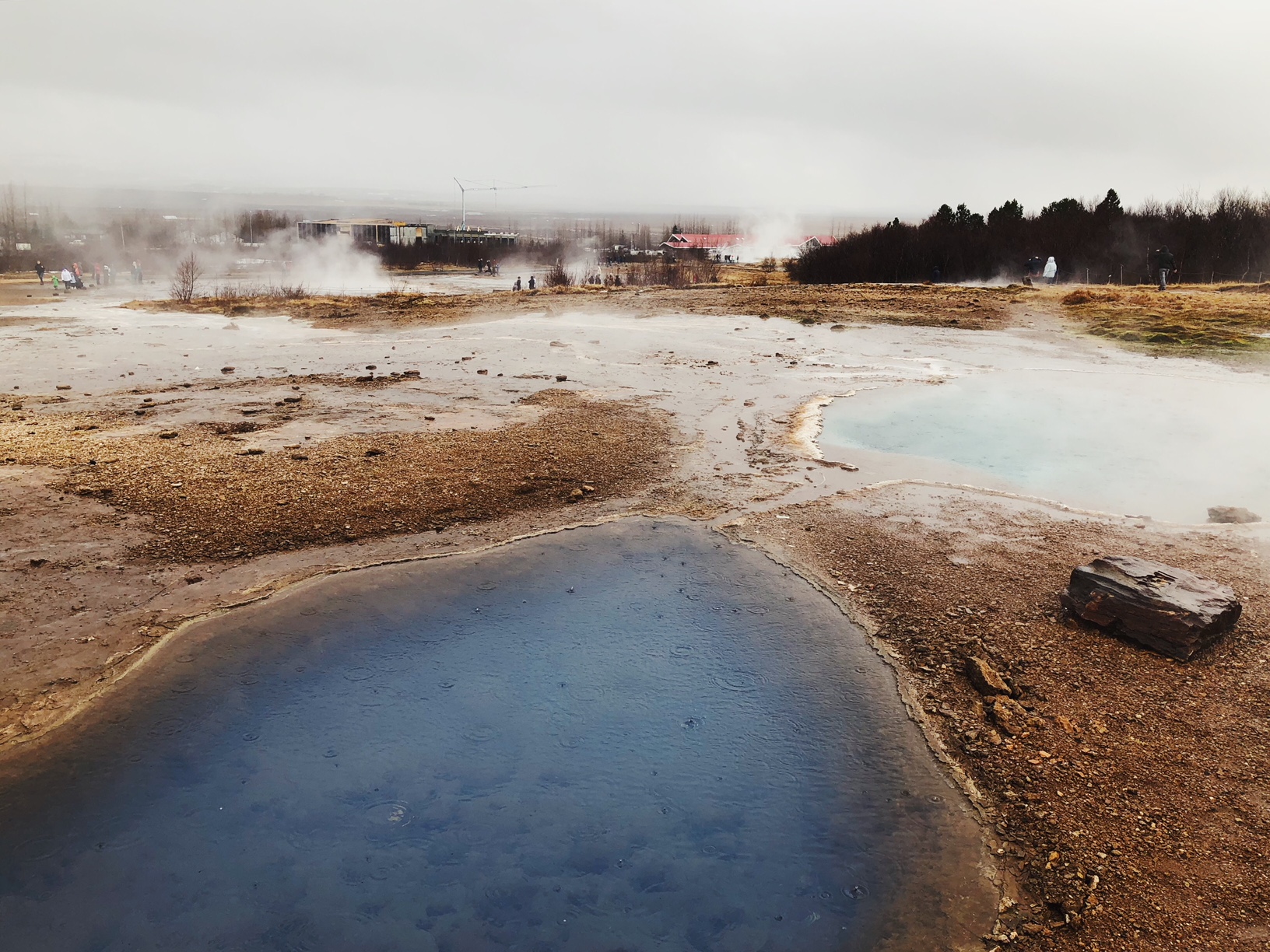  We were happy to have enough time to catch some erupting geysers during our quick stop at Geysir on the Golden Circle. Geysir is one of the first recorded geysers in history (and where the term got it’s namesake). 