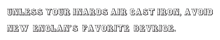 The Lounger - Uppercase: Yes Lowercase: No Numerals: No