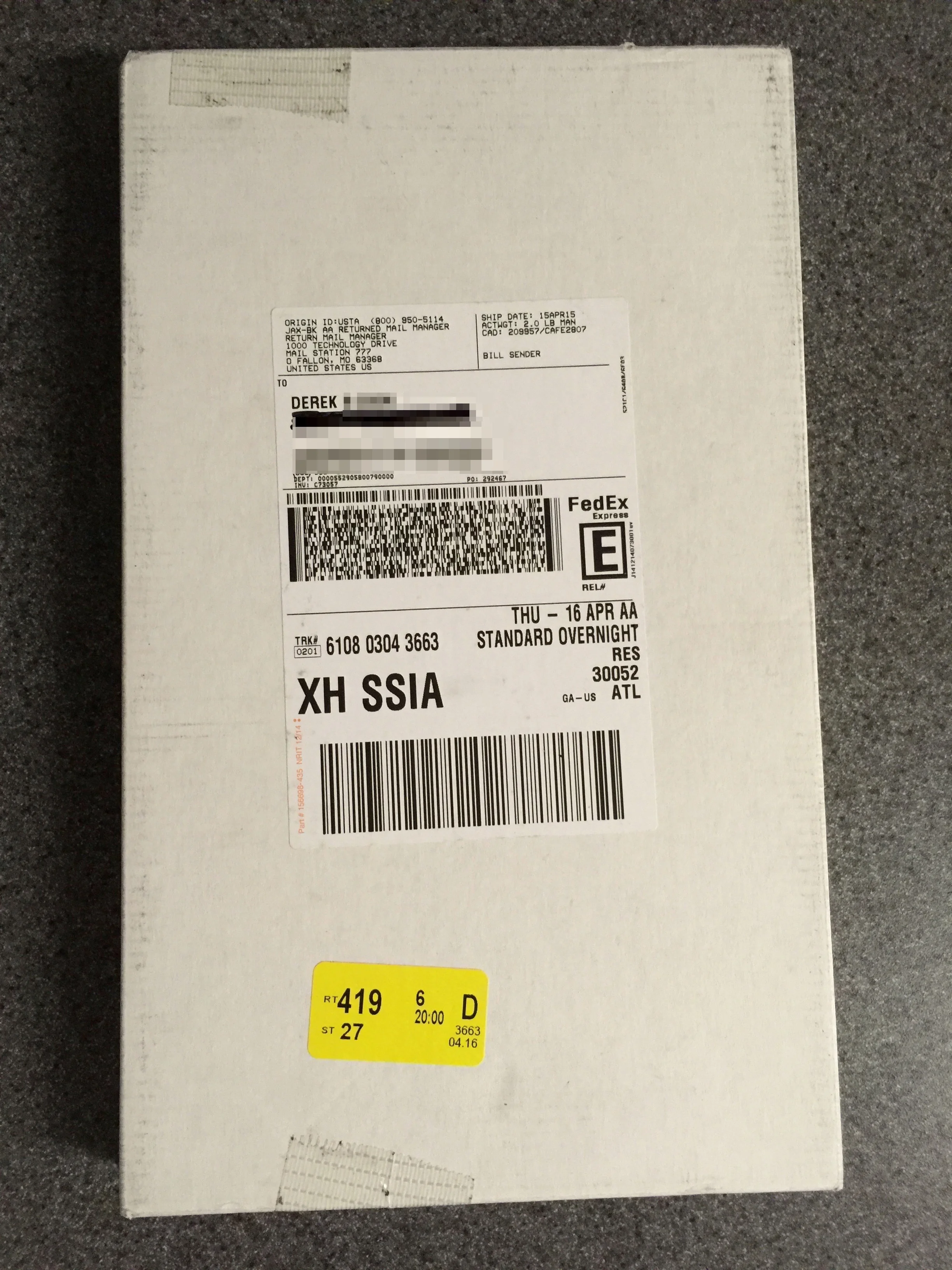 The Citi Prestige Card arrives overnight in a plain white box (click to enlarge)
