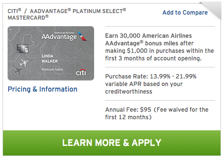 Citi/AAdvantage Platinum signup bonus reduced to 30,000 miles