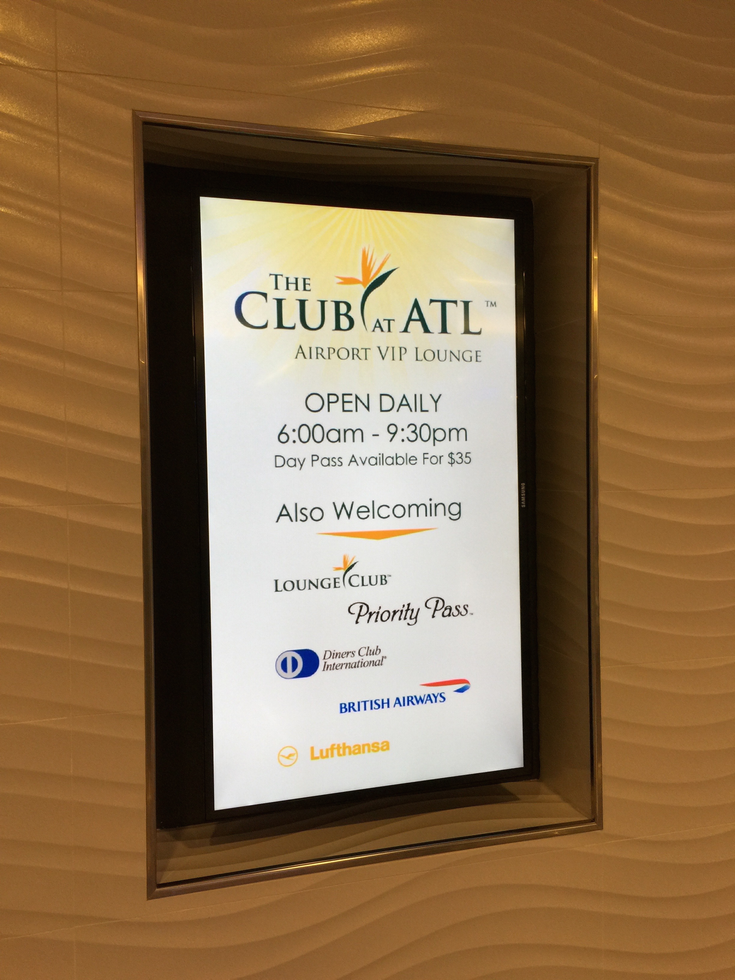 The Club at ATL is open daily and is open to participants in many programs (click to enlarge)