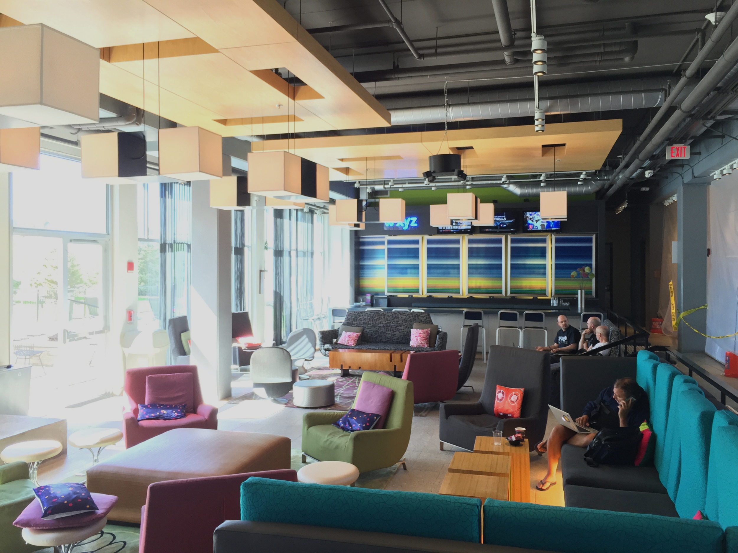 The lobby features a large seating area as well as the hotel bar, the W XYZ (click to enlarge)