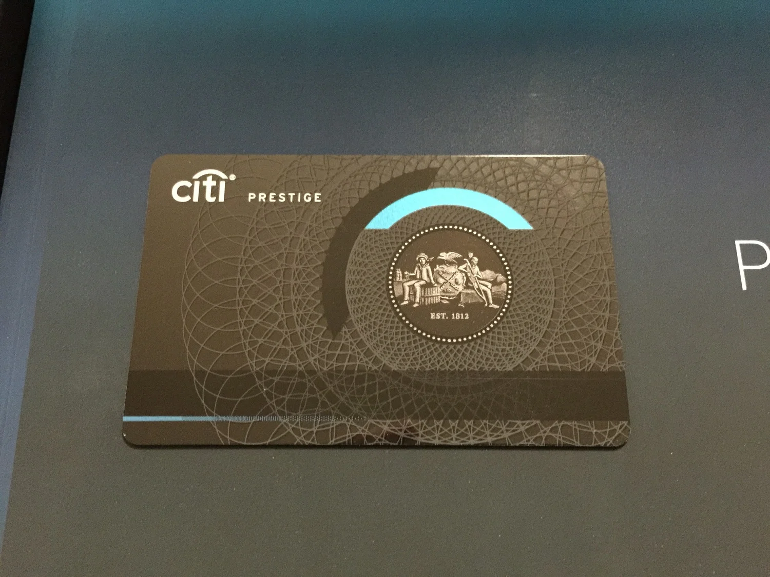 Citi Prestige with magstripe on front (click to enlarge)