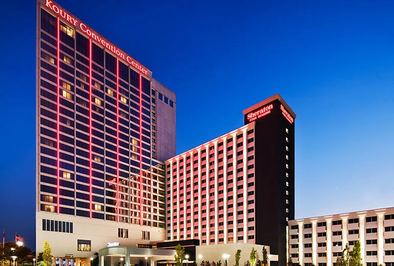 The Sheraton Greensboro at Four Seasons, Starwood's only Triad-area property, makes up for a garish exterior with a tasteful, upscale interior design (Photo credit: Sheraton Greensboro)