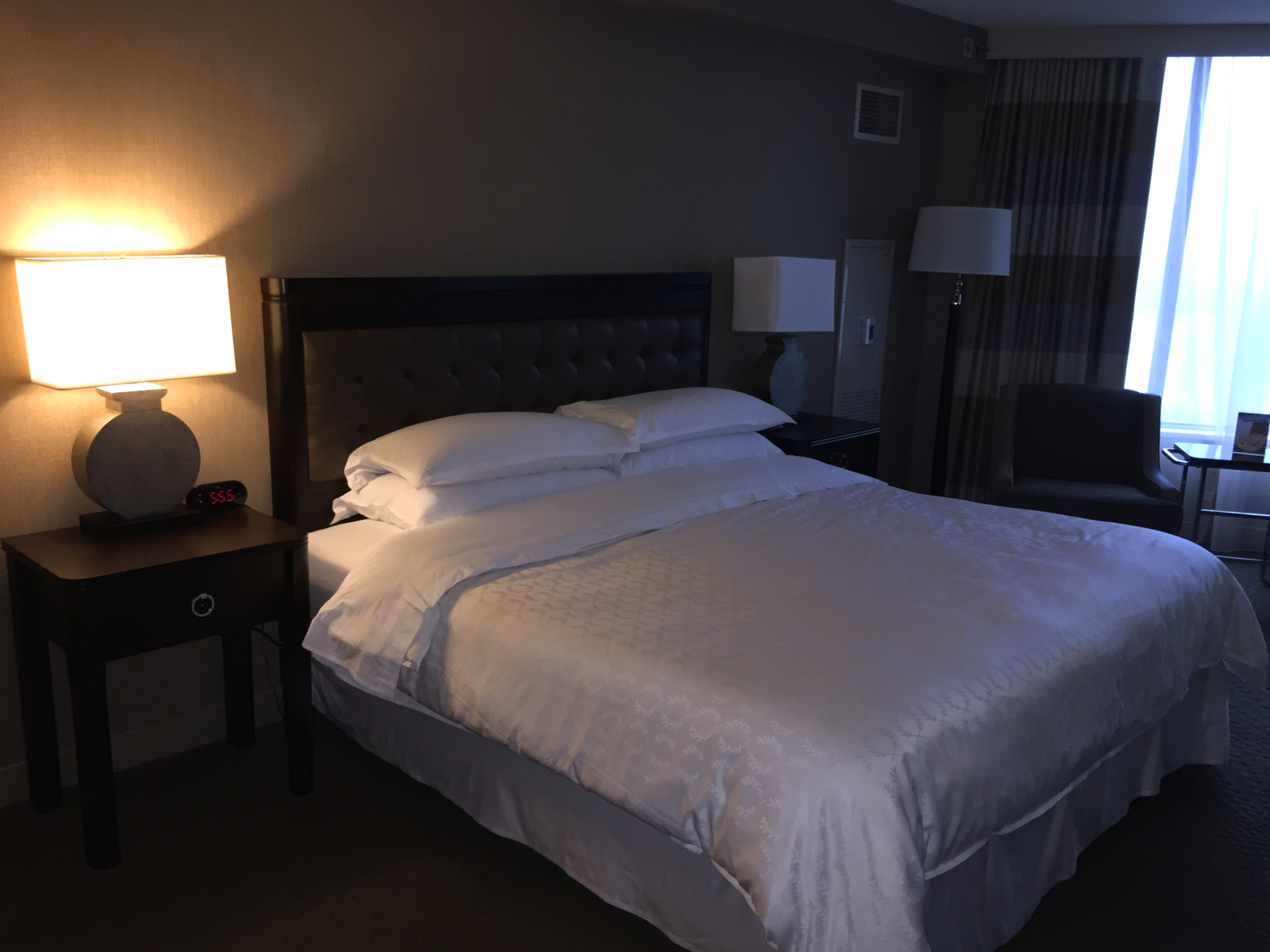 The king size bed was comfortable and almost seemed small in the large room (click to enlarge)