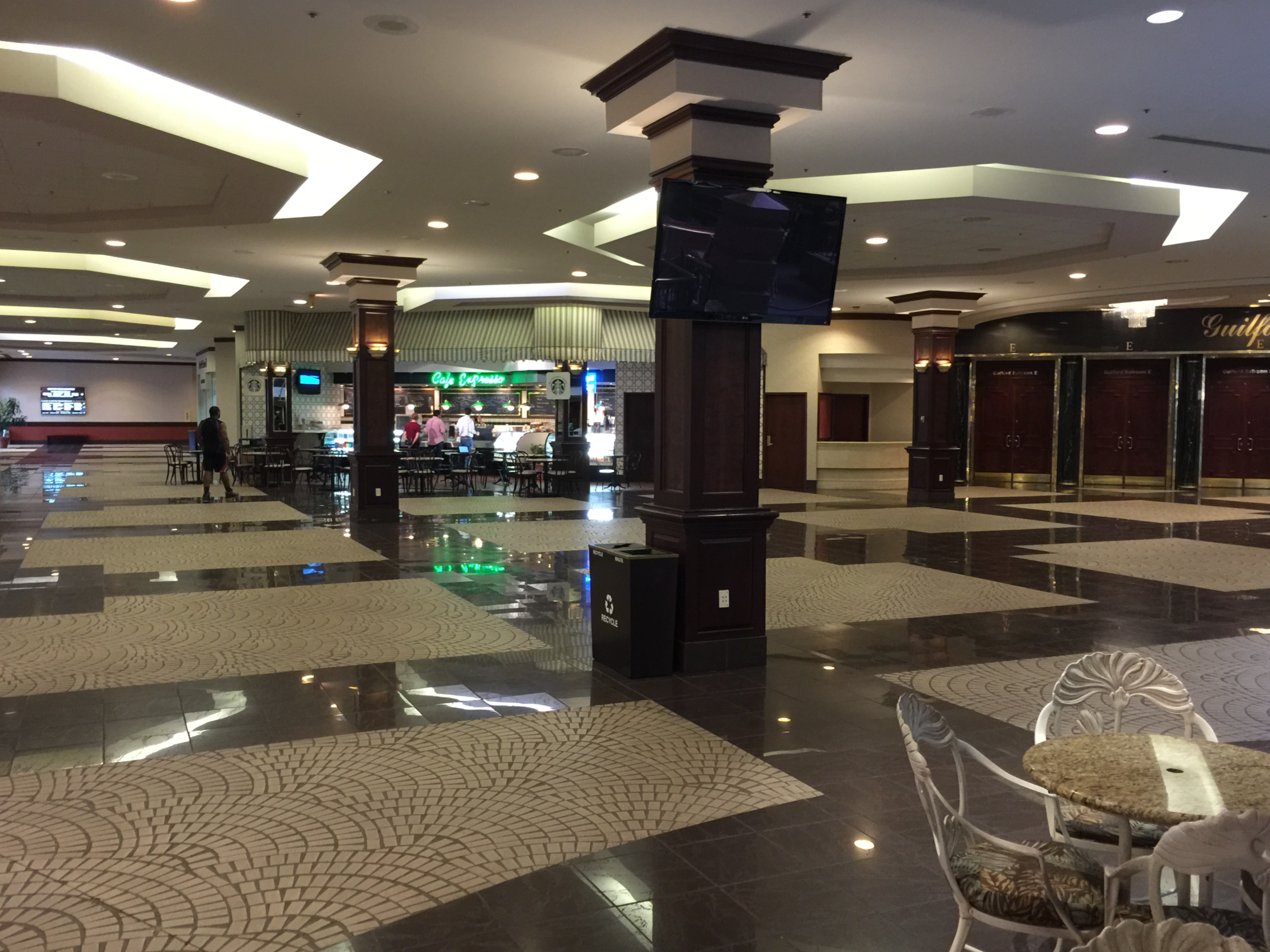 The hotel features a clean, contemporary design