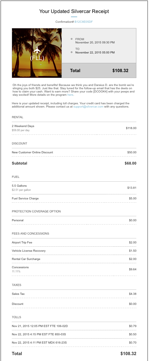 My final Silvercar receipt (click to enlarge)