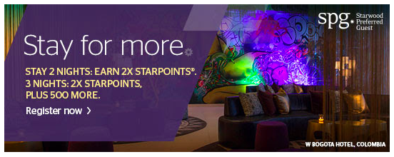 SPG offered a promotion for double points or more on two and three nights stays in December