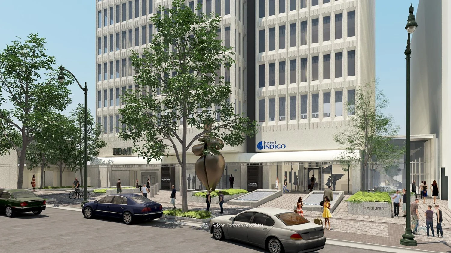 Downtown Atlanta's Hotel Indigo is a renovated office building in Peachtree Center (Photo: Portman Holdings)